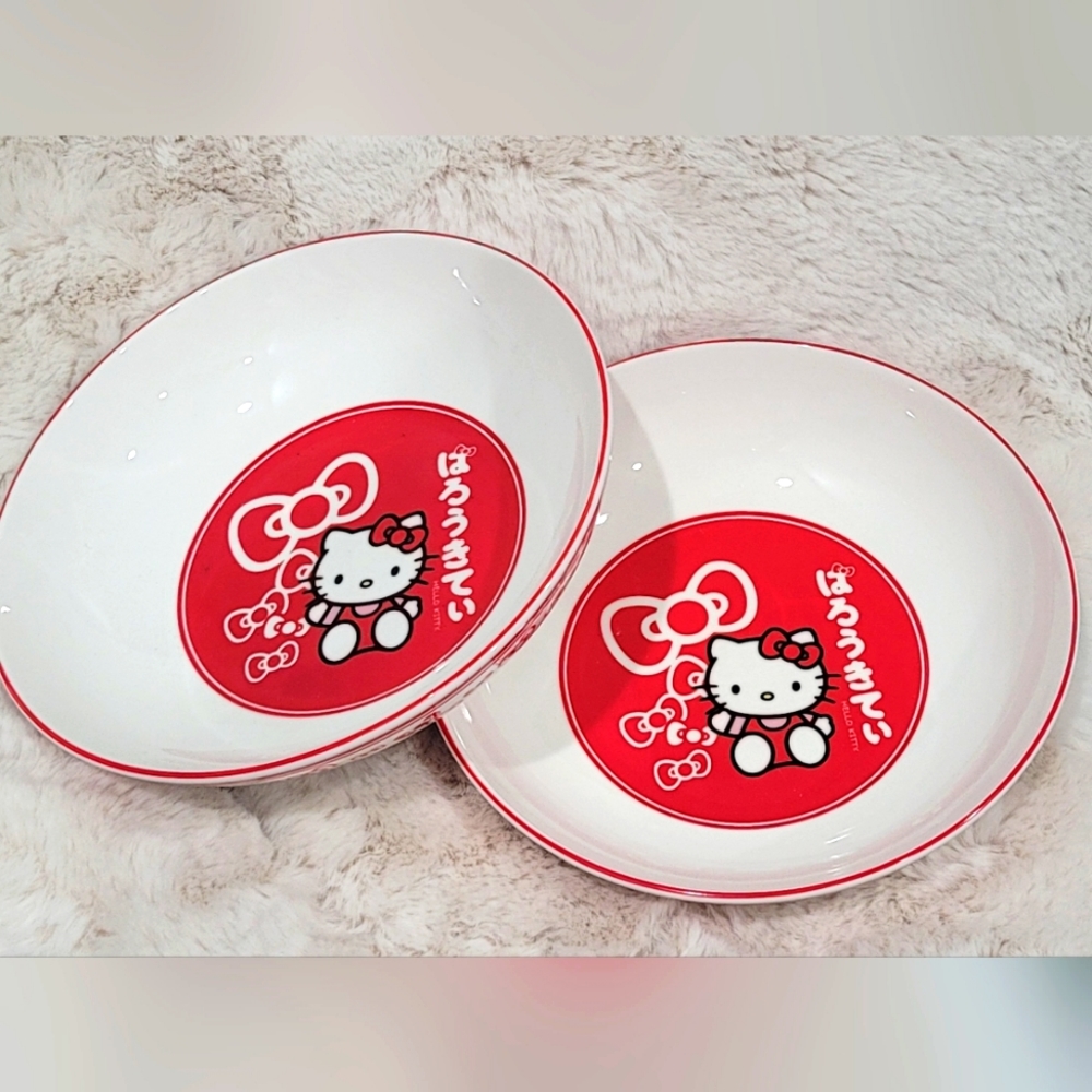 Hello Kitty - Ceramic Dinner Bowls - Set of 2